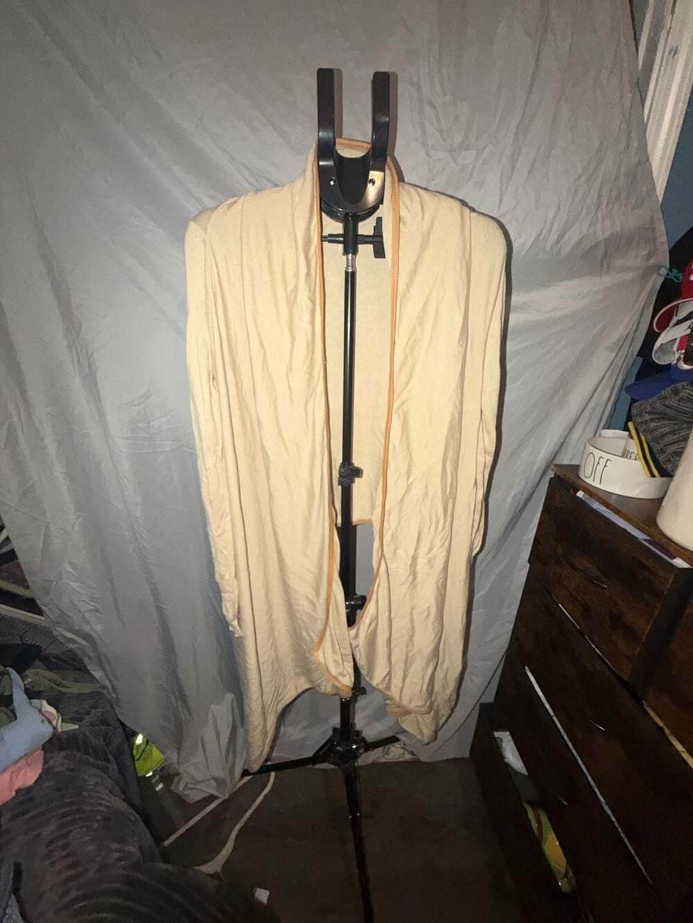 Ralph Lauren Cardigan Size M Beige Open Front Cashmere Blend